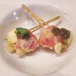 手打ちそば八轟 - フルーツトマトとモッツァレラの天ぷら