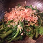 手打ちそば八轟 - 空芯菜のニンニク炒め