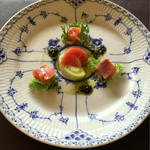 メインダイニングGRAND - オードブルの信州サーモンとフルーツトマトのマリネ　2016.08