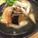 ばんじょう - 揚げ野菜と豚肉の生姜あんかけ