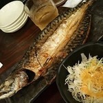 San'In Kaisen Robata Kaba - 塩サバ一本焼定食＠820円　サバが大きくて食べ応えあり。