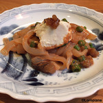 千陽 - 千陽流の烏賊の腑腸和え。