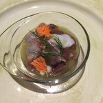 マッシュルーム - アミューズ:アミタケと魚介のマリネ
