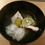 なりまつ - コースの鱧と松茸のお吸い物