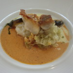 レ クルール - 本日のお魚料理：北海道函館産 柳の舞（ヤナギノマイ）甘エビのソース