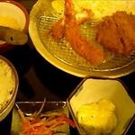 ふじかつ - エビフライとヒレカツの定食