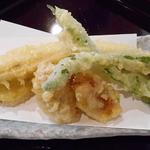 手打ち蕎麦 仙太郎 - セット：穴子天とおそば　穴子、さつま芋、おくら、無花果！の天ぷら