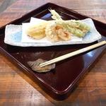 手打ち蕎麦 仙太郎 - セット：穴子天とおそば　穴子、さつま芋、おくら、無花果！の天ぷら　