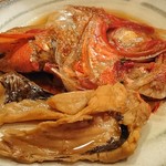 旬魚　旬菜　釣り宿 - 金目鯛のあら煮
魚のあら煮は好きなのでテンションアップ