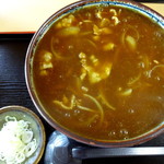 萬屋 - カレー南蛮大盛り８００円+１００円