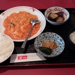 中国料理 華山 - 小海老と玉子チリソース煮セット