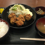 甲南パーキングエリア（上り線）スナックコーナー - から揚げ定食 ¥700- (2016.9.12)