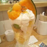 しまうまカフェ - メロン盛りだくさんパフェ