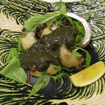 美味いもん屋 わ多なべ - 鮑ステーキ絶品肝ソース