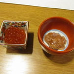 美味いもん屋 わ多なべ - 鯛の酒盗と自家製いくら