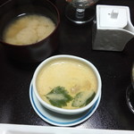 旅館大橋 - 茶碗蒸しと味噌汁
