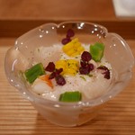 宮川町　水簾 - 16.8月　帆立海老とうもろこし、トマトジュレと葛切