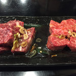 炭火焼肉 ぐら 塩釜本店 - 左ハラミ右カルビ