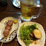 ずるずる処 せじけん - 豚バラとサラダ第二弾と黒ホッピーです