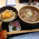 Yamagatano Niku Sobaya - 冷たい肉そば＋ミニたまご丼