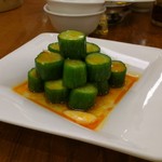 鼎泰豊 - きゅうりのピリ辛漬けです。(2016年8月)