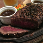 Mainichi Bokujou - 分厚い赤身肉のステーキ