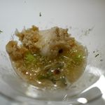 マルゴット エ バッチャーレ - Entree：徳島県産 鱧　　
      凍らせた茄子をかけて