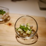 マルゴット エ バッチャーレ - Amuse：初夏とトリュフの香り　~ズッキーニとアオリイカ~