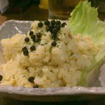 中島商店 - 燻製玉子のポテサラ。
      500円＋税生胡椒が
      良いアクセントに。