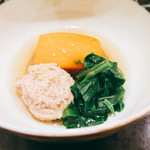 日本料理 太月 - アップ　スクナ南瓜　鳥丸　ツルムラサキ　振り柚子　2016-9