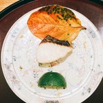 日本料理 太月 - 鰆塩焼き　カボス添え
      煮物2016-9