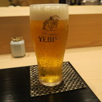 鮨 山浦 - 28年9月　小エビス生ビール