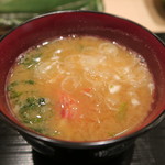 鮨 山浦 - 28年9月　アオサと海老の味噌汁