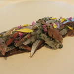 Convivio - 28年9月　秋刀魚・白烏賊・焼き茄子　肝ソース、とんぶり、花穂