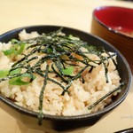 En nichiya - 2016年7月　カキフライ定食のごはんは炊き込みでした。白ごはんもあるとは思いますが…