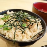 縁日屋 - 2016年7月　カキフライ定食のごはんは炊き込みでした。白ごはんもあるとは思いますが…