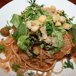 シチニア食堂 - 秋なすとオリーブの軽めのトマトソース