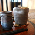 吟八亭 やざ和 - 「吟ほろろ」には蕎麦前の冷酒（7灼ほど）が付いている