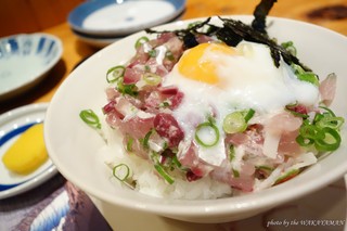 Hozaki - 2016年7月　さばネギ丼【680円】軽く醤油で。卵がまた合うわ～(´▽｀)