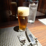 LAPLACE　SONO - ランチドリンクの生ビール（琥珀エビス、３５０円）