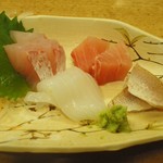 昇力 - 刺身:鯛、鮪、イカ、ノドグロ笹漬け