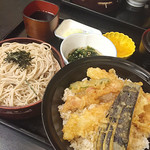 つきじ植むら - 天丼とそばセット