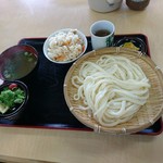 より - ざるうどん定食（850円）2016年9月