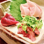 日本ばし とり鹿 - H28.9  お造り盛り‼︎新鮮な鶏肉は甘い♡