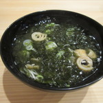 鮨 十兵衛 - アオサの汁物