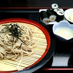 2016.2ver.① 勝手に命名♪「新・そば定食￥700」 ざるそば￥500、登仁角のり巻き￥150、松館しぼり大根￥50