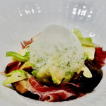 キメラ - ロンバルディア産フレッシュポルチーニのポワレ ズィベッロ村産クラテッロと温度卵 キノコのフォンデュソース