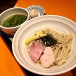 麺屋玉ぐすく - 鴨脂の醤油つけ麺 味玉TP