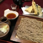 地鶏 海鮮 十割そば だししゃぶ 日日 - 天ぷらせいろ(1,280円)