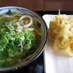 丸亀製麺 - かけ並＋かき揚げ＝４２０円